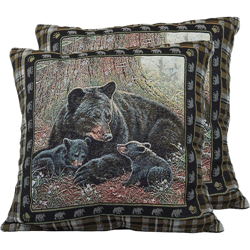 Rivers Edge Products Bear Tapestry Pillow
