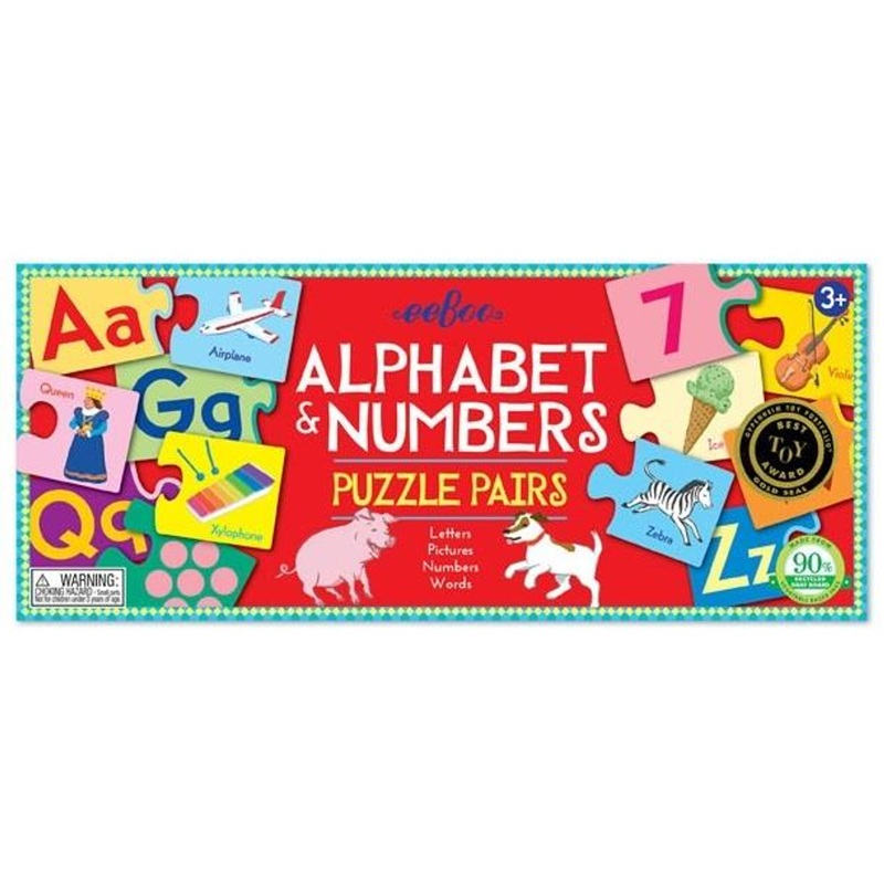 Eeboo Alphabet & Numbers Puzzle Pairs