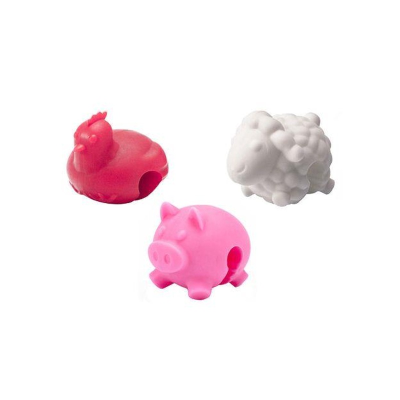 Tovolo Silicone Lid Lifters – Farm Animals, Set of 3