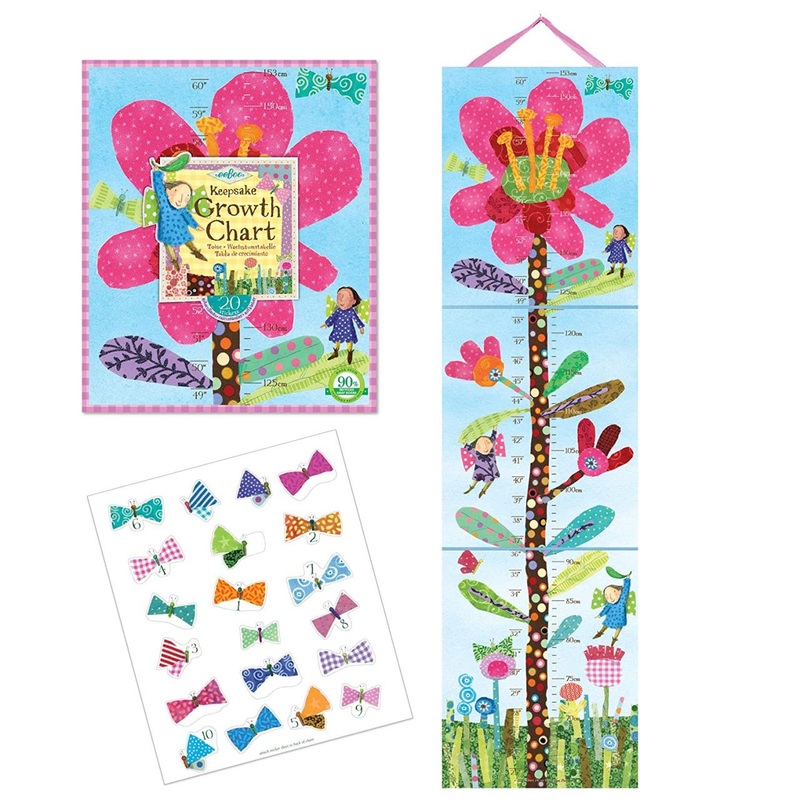 Eeboo Pink Flower Growth Chart