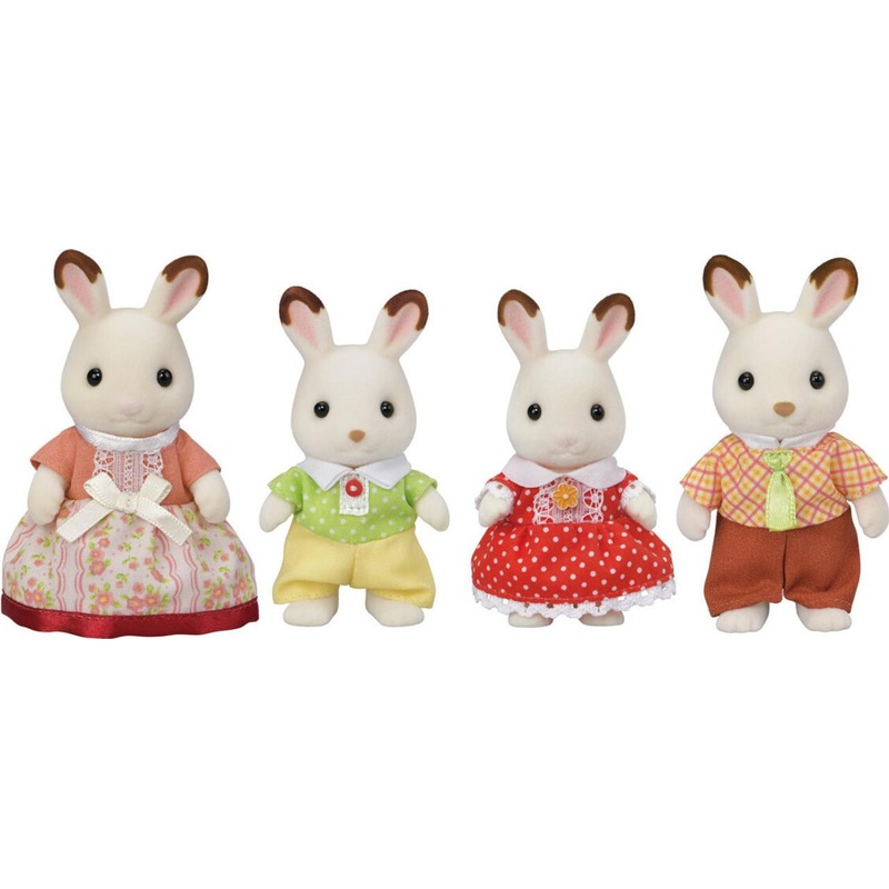 Epoch Everlasting Calico Critters Chocolate Rabbit Family