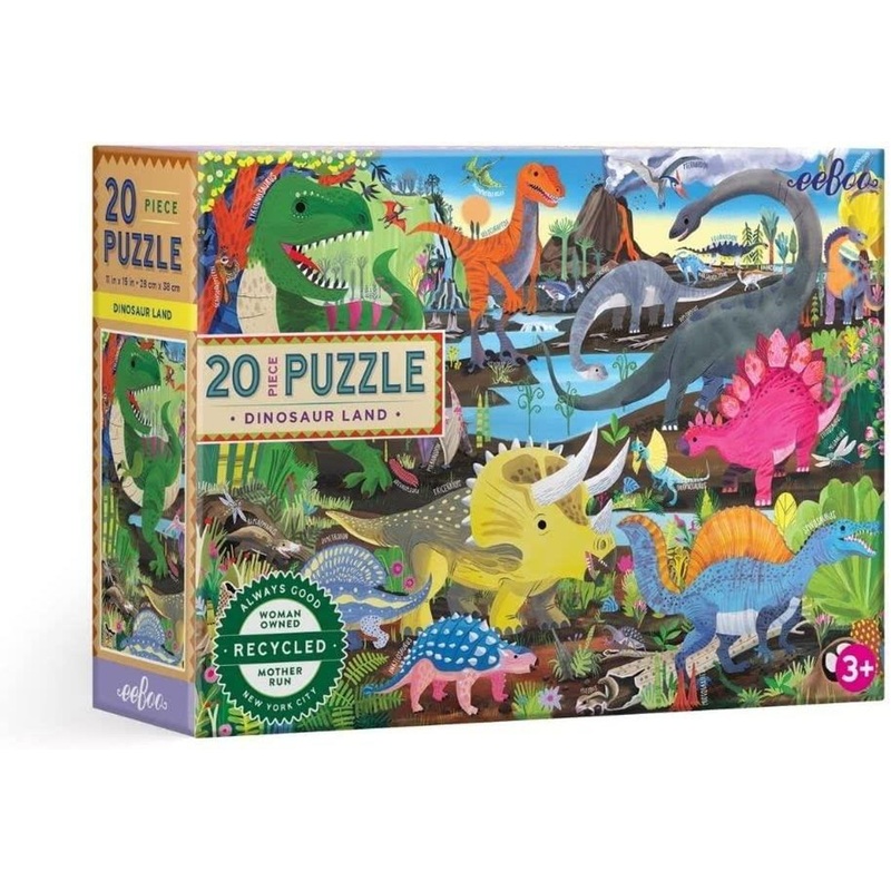 Eeboo Dinosaur Land 20pc Puzzle