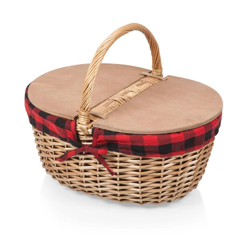 Picnictime Country Picnic Basket – Red & Black Buffalo Plaid