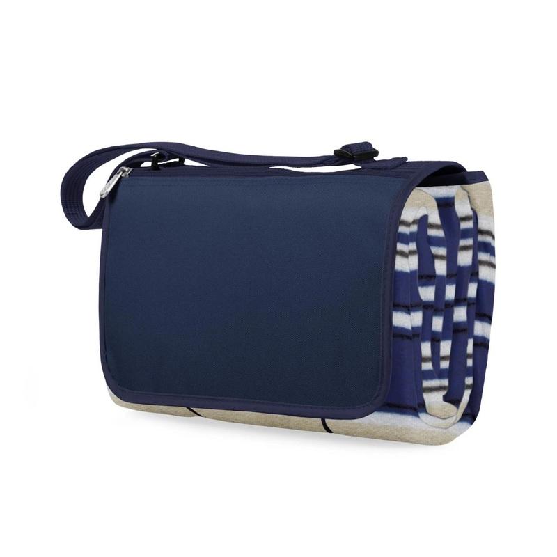 Picnictime Outdoor Picnic Blanket Tote – Blue Stripe