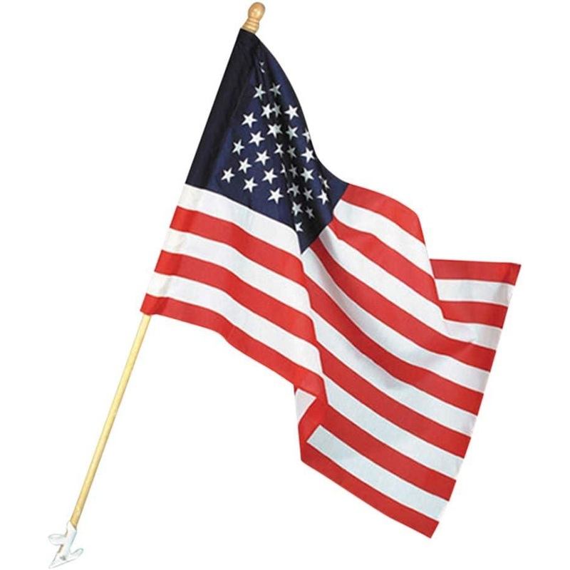 Annin U.S. Flag Banner Kit – Polycotton, 2.5’x4′ with 5′ Wood Pole