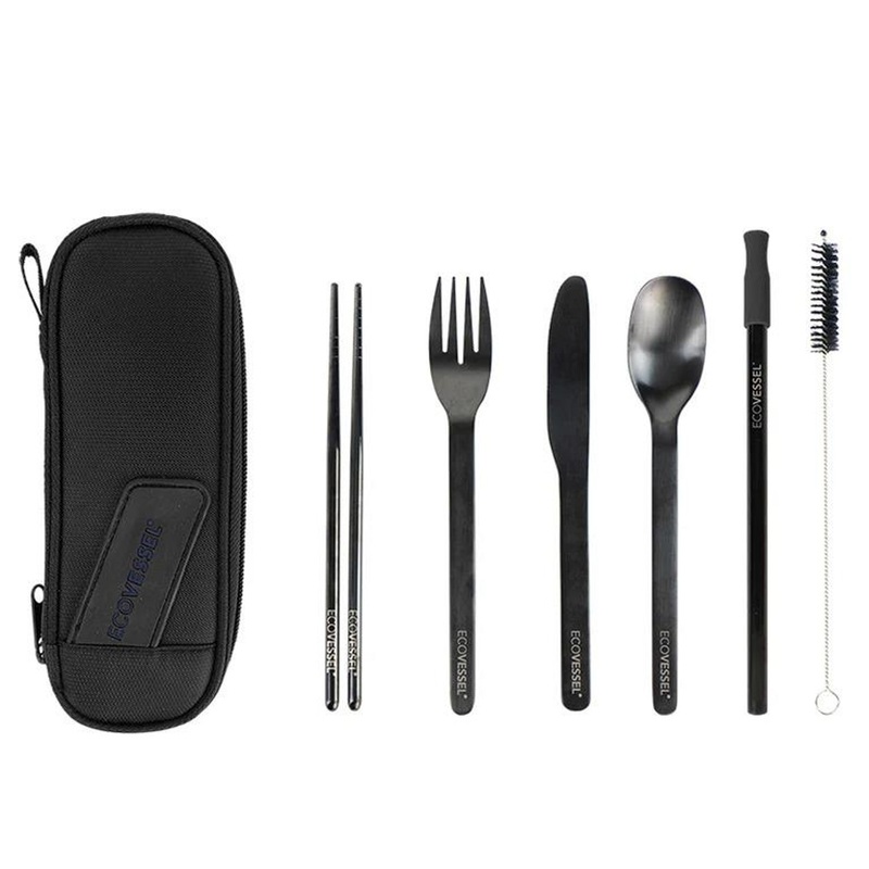 Ecovessel Wanderware 6pc Utensil Set – Black Shadow
