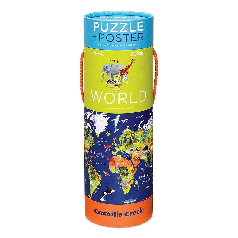 Crocodile Creek World Poster & Puzzle