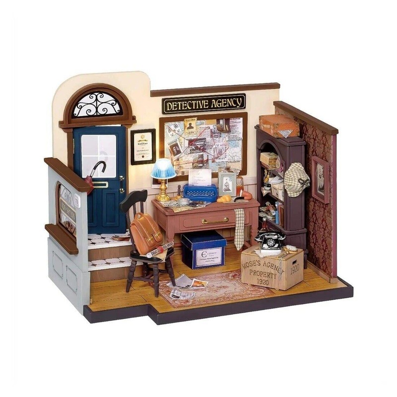 Hand Craft Us DIY Miniature Dollhouse Kit | Mose’s Detective Agency