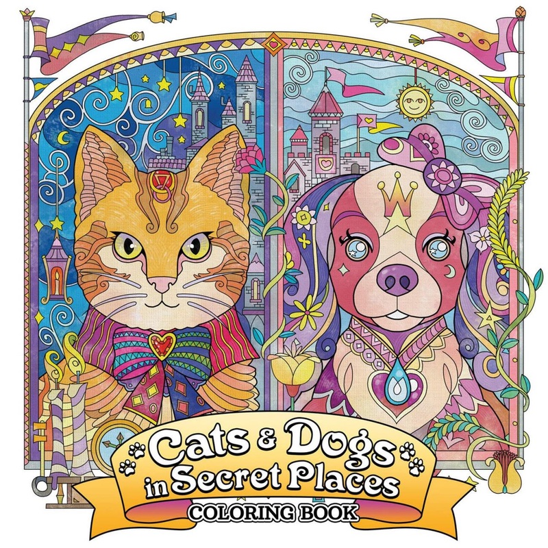 Random House Books Cats And Dogs In Secret Places Coloring Book