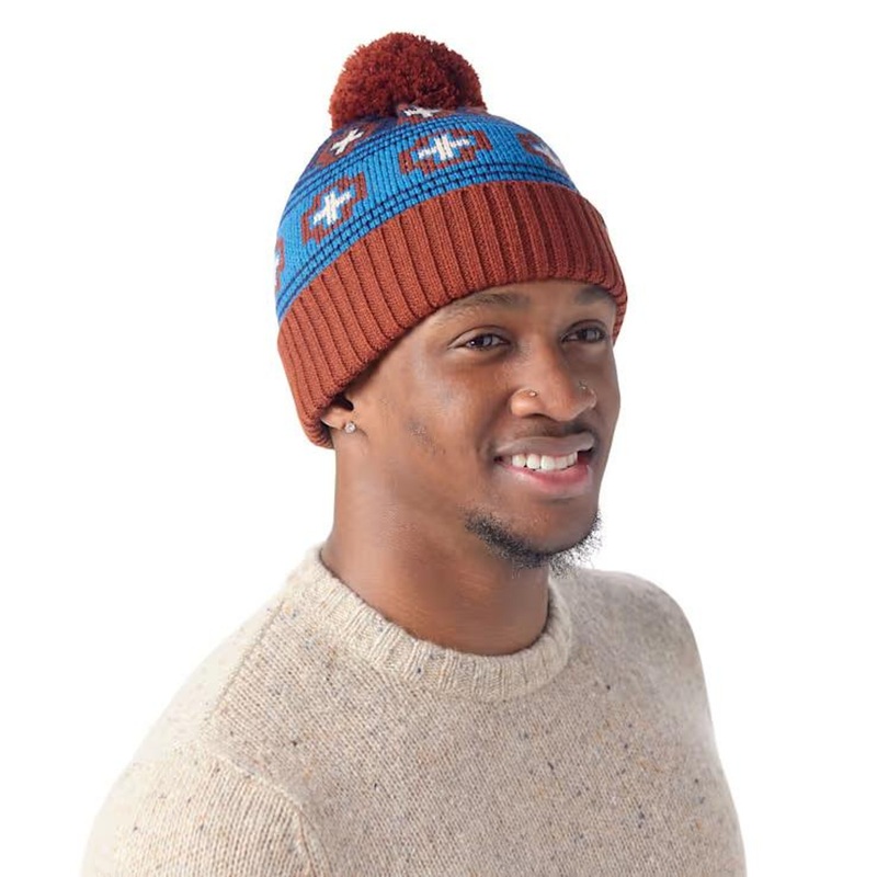 Smartwool Fleece Lined Paths Beanie – Deep Navy Paths Crossed
