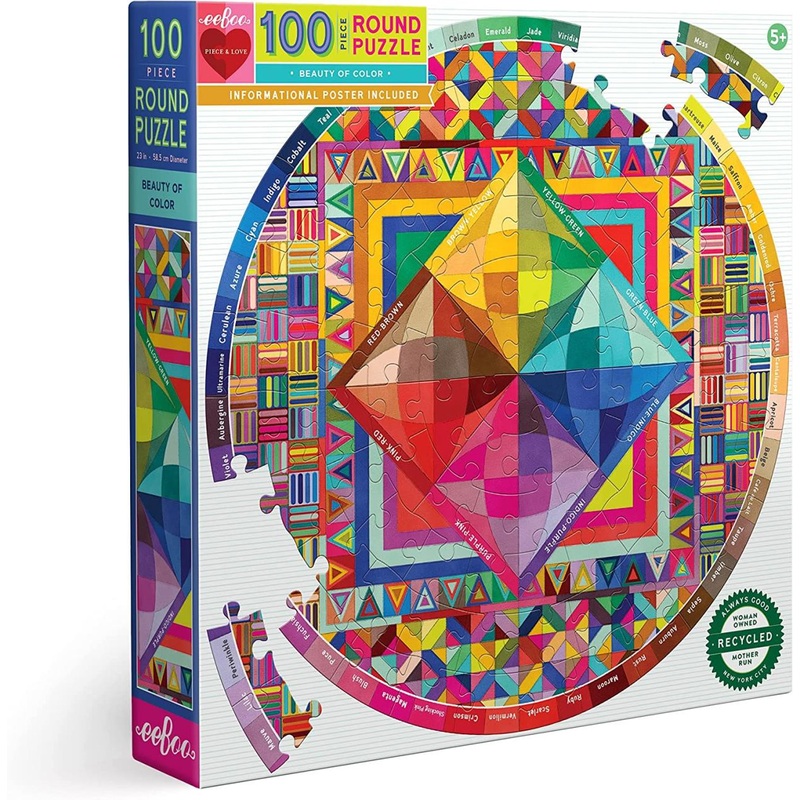 Eeboo Beauty Of Color 100 Pc Round Puzzle