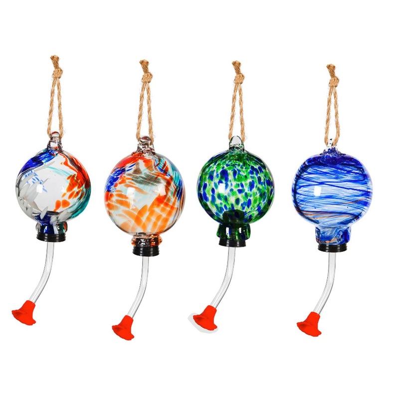 Evergreen Enterprises Swirl Glass Hanging Mini Hummingbird Feeder Assorted