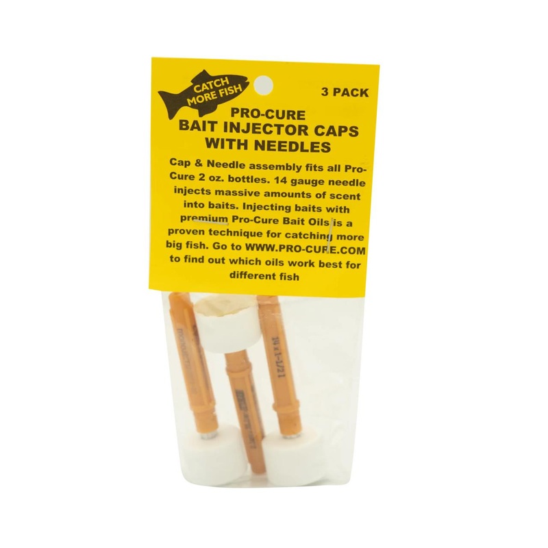 Pro-cure Bait Injector Caps W/Needles