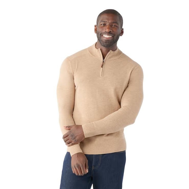 Smartwool Men’s Sparwood 1/2 Zip Sweater – Toasted Coconut Heather