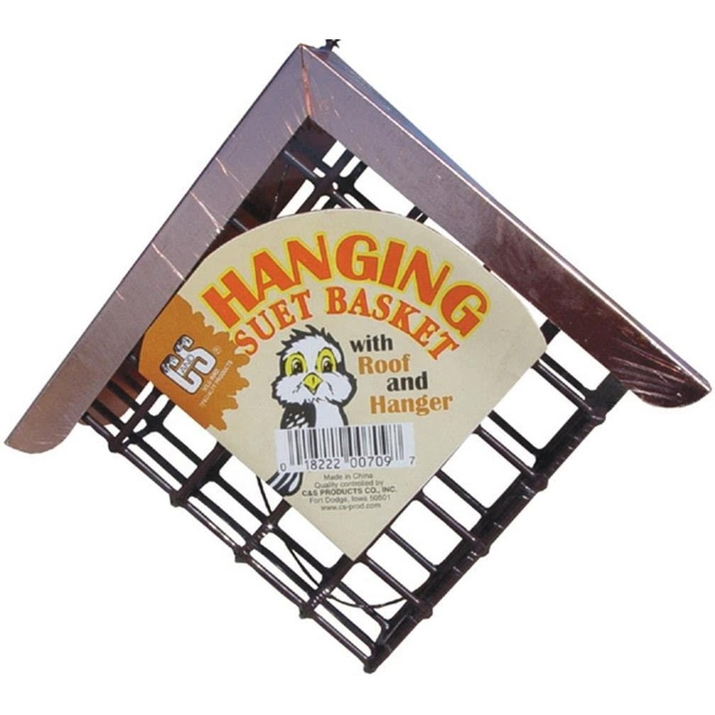 C And S Hanging Suet Birdfeed Basket with Roof