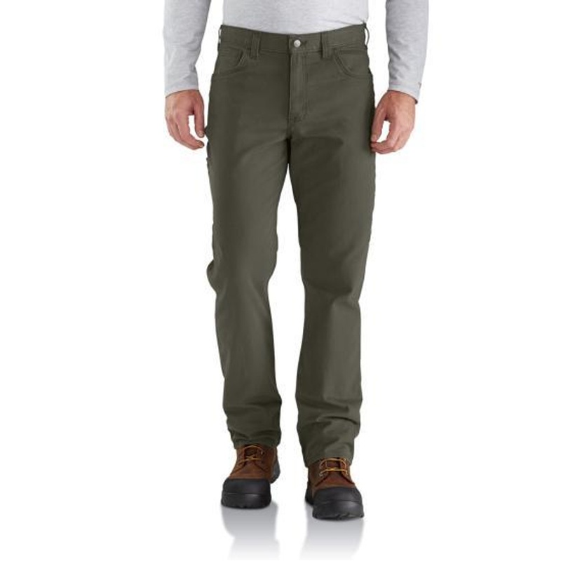 Carhartt Rugged Flex Relaxed Fit Canvas 5-Pocket Work Pant – Moss