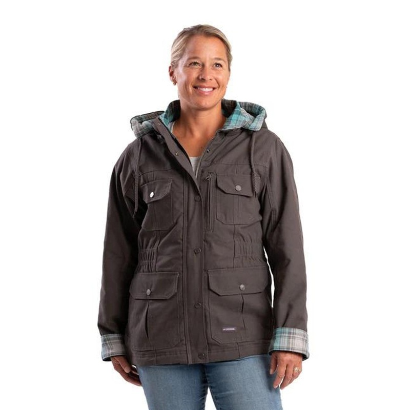 Berne Apparel Womens Softstone Duck Barn Coat – Titanium