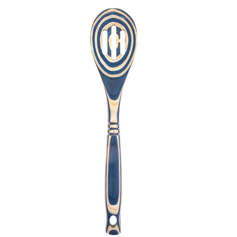 Island Bamboo Blue Pakka 12″ Slotted Spoon
