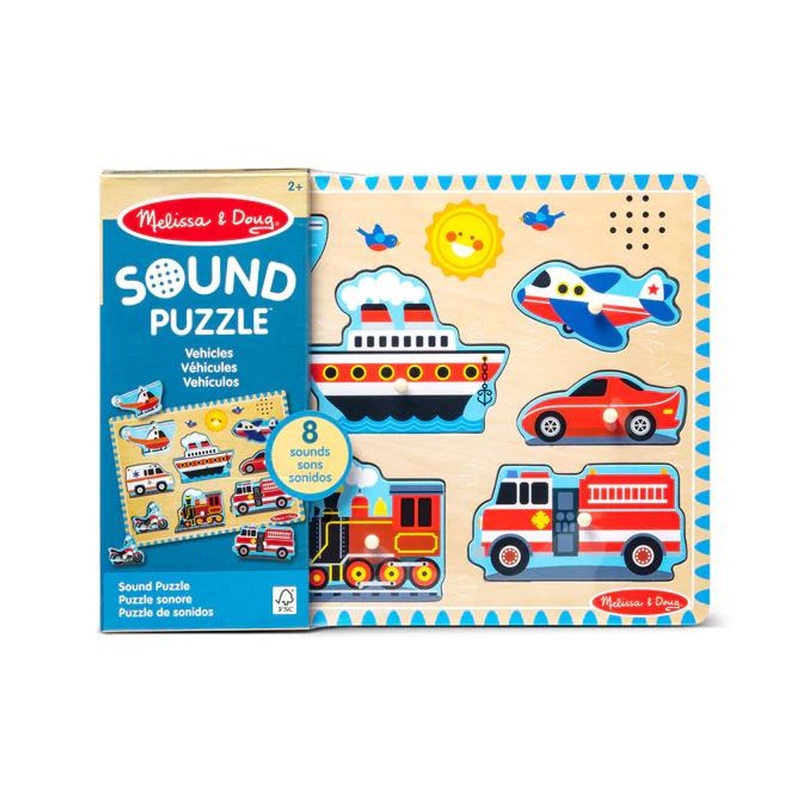 Mellissa & Doug Vehiciles Sound Puzzle – 8 Pieces