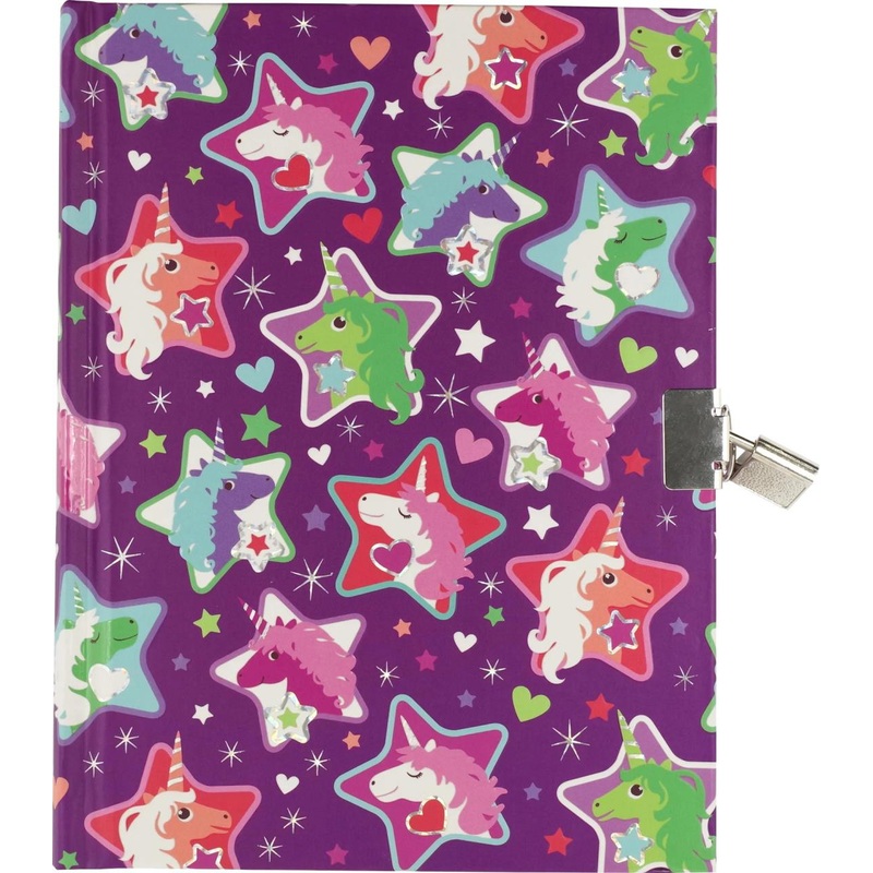 Peter Pauper Locking Sparkly Unicorns Journal