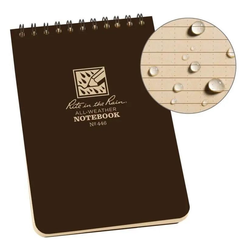 Rite In The Rain Top Spiral Notebook 4″x6″ – Brown