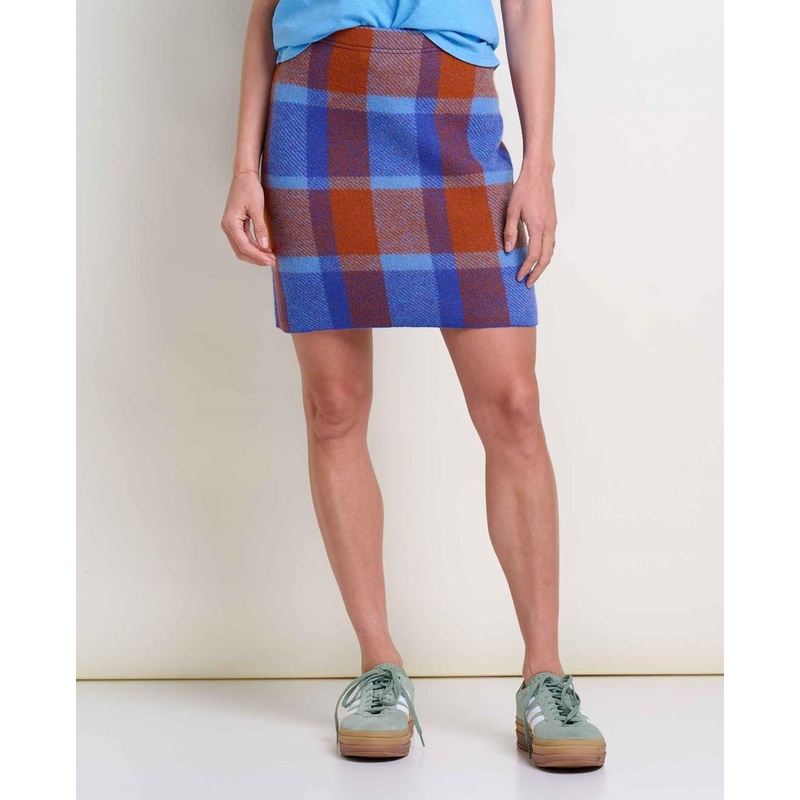Toad & Co. Merino Heartfelt Sweater Skirt – Umber Plaid