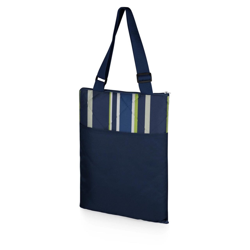 Picnictime Vista Outdoor Picnic Blanket Tote – Blue Stripe