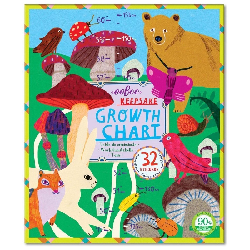 Eeboo Growth Chart Mushrooms & Wildlift
