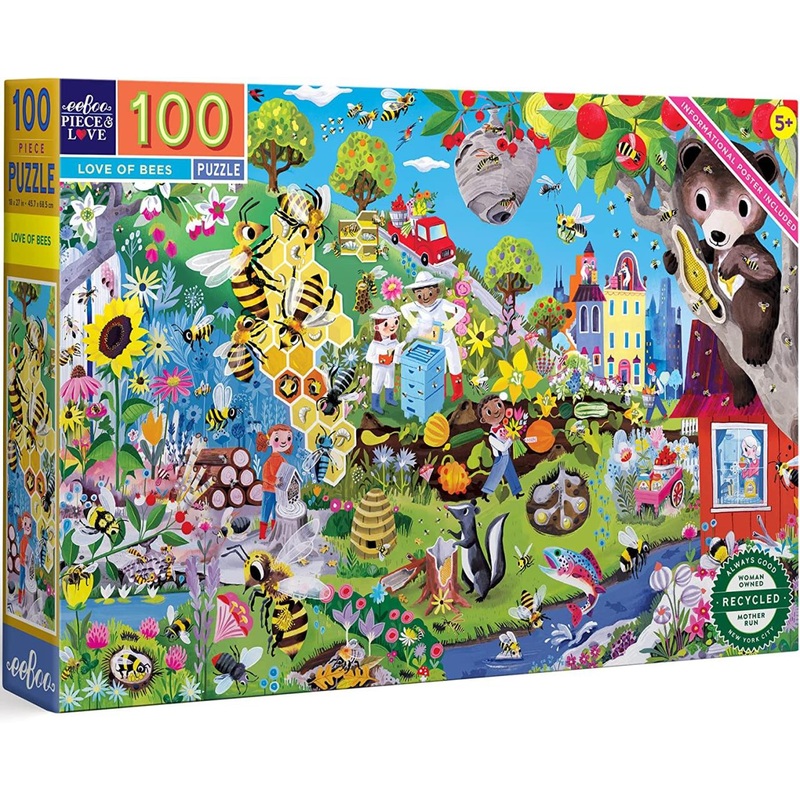 Eeboo Love Of Bees 100pc Puzzle