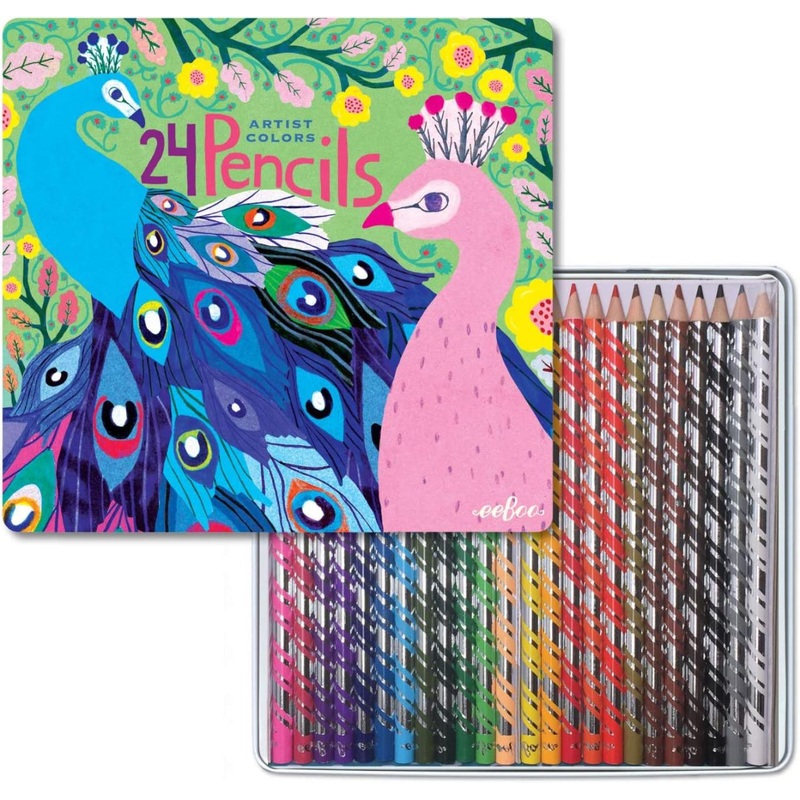 Eeboo Peacock 24 Color Pencils
