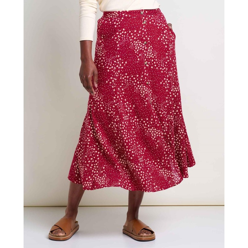 Toad & Co. Manzana Paneled Midi Skirt – Berry Floral