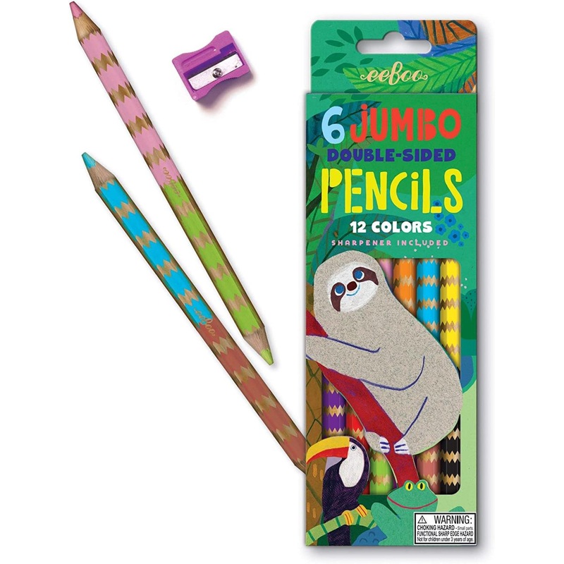 Eeboo Sloth Jumbo Double Sided Color Pencils