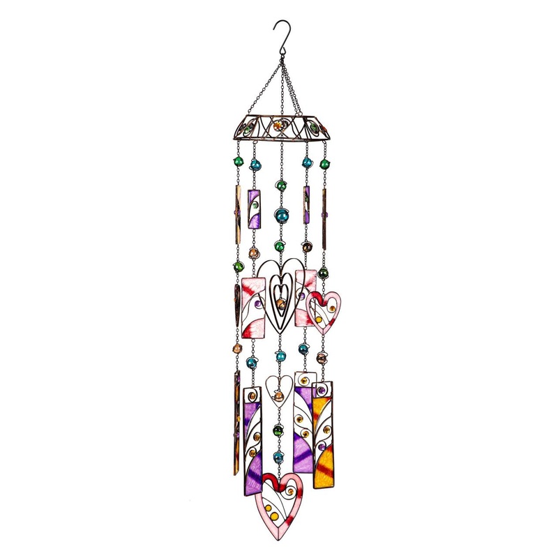 Evergreen Enterprises Garden of Wonder Wind Chime, Metal Wind Chime, Heart & Shapes