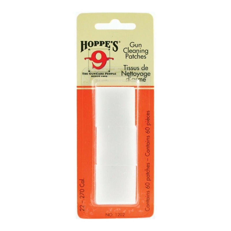 Hoppes No. 2 Gun Cleaning Patches, .22 to .270 Caliber, 60 Patches