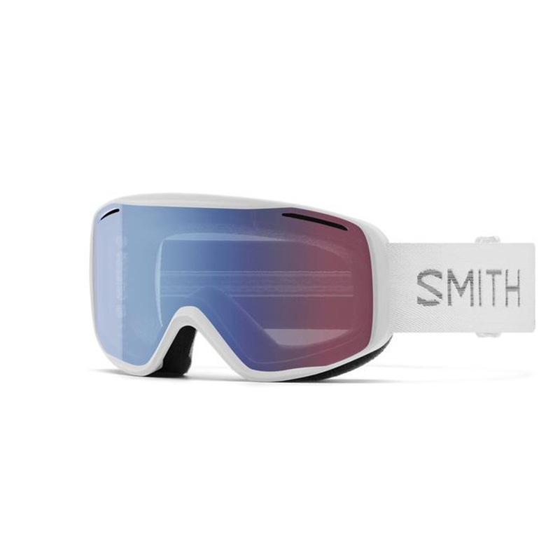 Smith Optics Rally – White Chunky Knit + Blue Sensor Mirror Lens