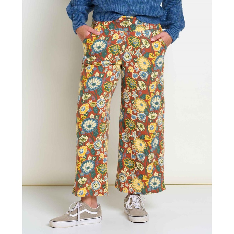 Toad & Co. Chaka Wide Leg Pant – Straw 70s Floral Print