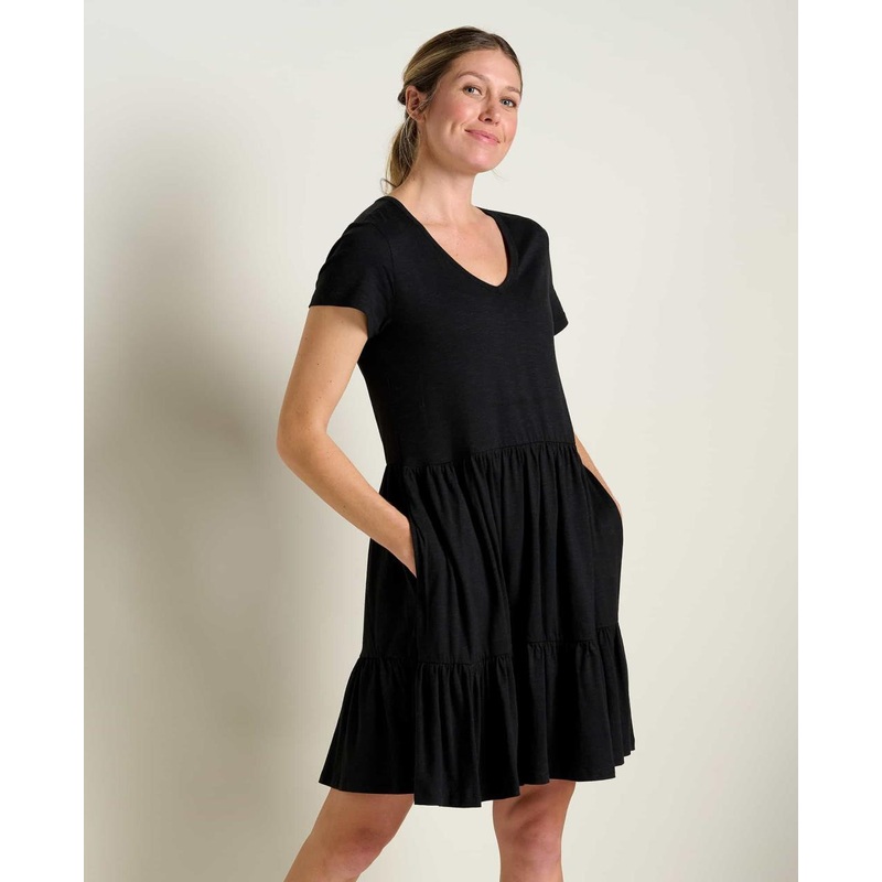 Toad & Co. Marley Tiered Short Sleeve Dress – Black