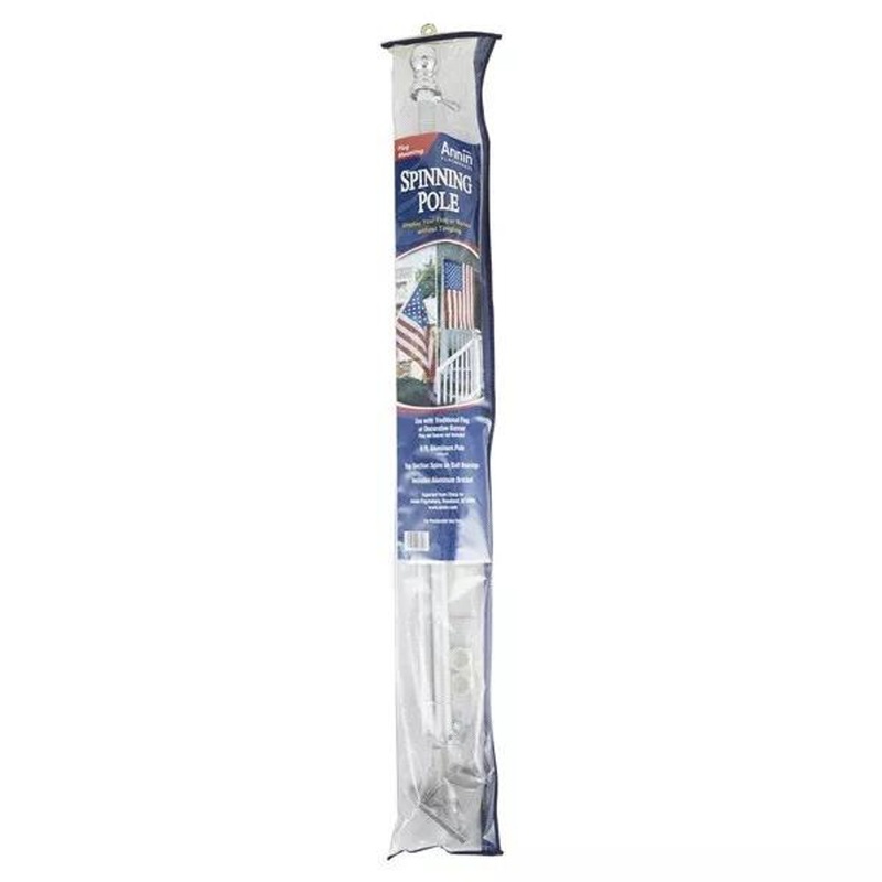 Annin 2-Piece Spinning Flag Pole with Bracket – Aluminum, 6′