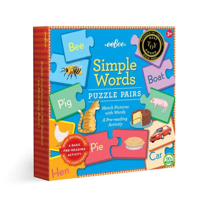 Eeboo Simple Words Puzzle Pairs