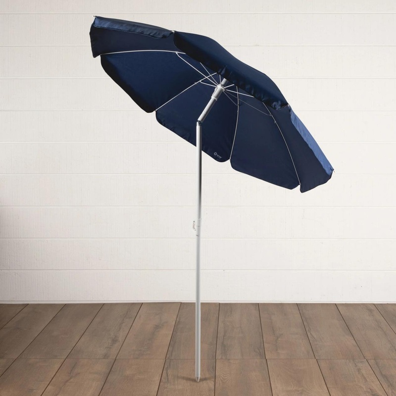 Picnictime 5.5′ Portable Beach Umbrella – Navy Blue