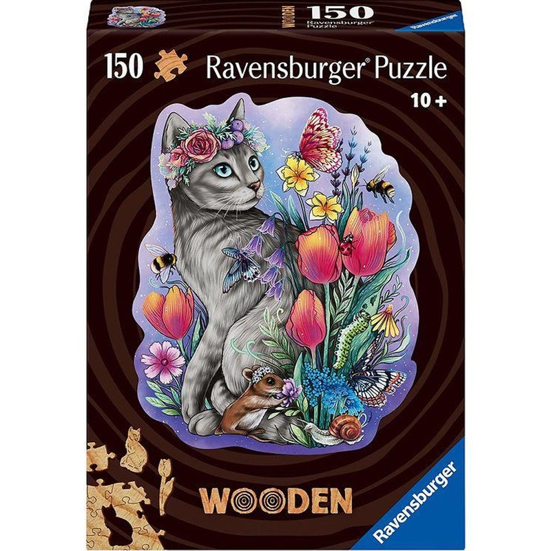 Ravensburger Wood: Lovely Cat 150 Pc. Puzzle