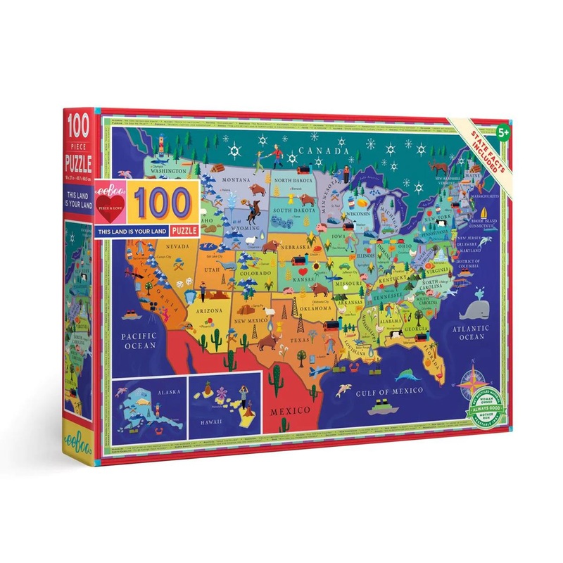 Eeboo This Land Is Your Land 100 Pc Puzzle